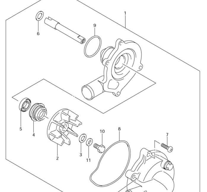 Водяная помпа мотоцикла Suzuki